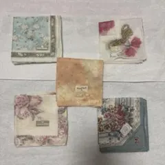 婦人用花柄ハンカチセット 5枚セット