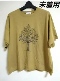 【未着用】ibelong 半袖 Tシャツ マスタード ツリープリント