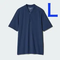 ドライEXスタンドカラーポロシャツ　ロジャーフェデラー　メンズL ネイビー