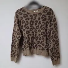 OZOC オゾック　ヒョウ柄　レオパード柄　長袖ニット　セーター　38 M