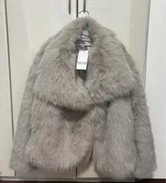 INDEFEIR グレー ファーショートジャケット