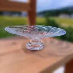 骨董 手吹きガラス モールガラス フリルコンポート デザートグラス