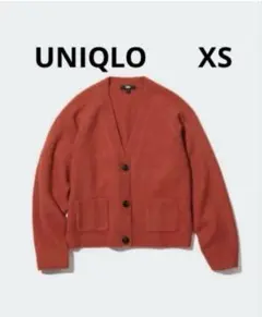 ユニクロ　スフレヤーンショートカーディガン　RED XSサイズ