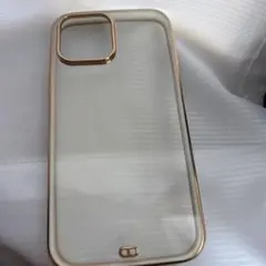 iPhone用クリアケース ゴールドフレーム13プロマックス