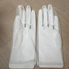 ウェディンググローブ ホワイト パール装飾