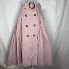 And Couture 未着用 スモークピンク ダブルボタン ロング トレンチ