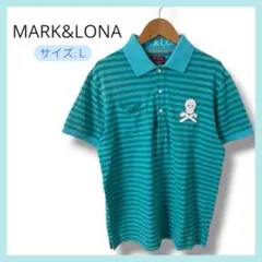 【美品】MARK&LONA 半袖ポロシャツ ボーダー L スカル ゴルフウェアのサムネイル