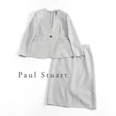 584y*美品 ポール スチュアート カラーレス スカート セットアップ スーツ