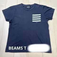 BEAMS T ビームス　ポケット付き　Tシャツ ネイビー