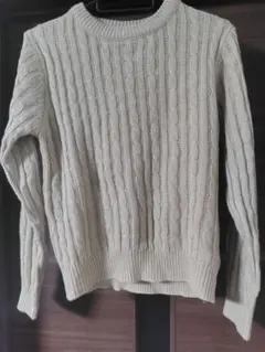 BROWNY ベージュ ケーブルニットセーター 長袖