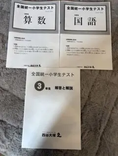 全国統一小学生テスト 3年生 算数 国語 解答と解説 四谷大塚　2025年11月