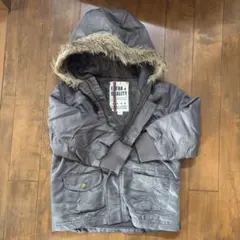 グレー ファー付きフード ジャケット