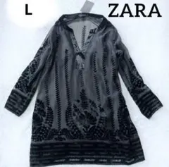 ✨新品 ZARA ザラシアーシースルー チュニック チュニックワンピース