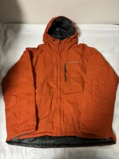 人気モンベル725FP コロラドパーカ　メンズLリバーシブルダウンオレンジグレー