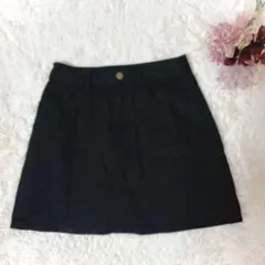 デニム　ミニスカート　アプレジュール　ブラック　Mのサムネイル