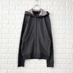 バナナリパブリック【XL】グレー ジップアップパーカー 綿100％ ストレッチ