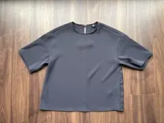 ユニクロ　半袖ブラウス　ネイビー　Sサイズ
