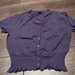 LAURA ASHLEY パープル カーディガン Lサイズ