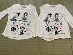 H&M 　ロンT 女の子　双子　姉妹　お揃い　長袖　新品未使用　100 110