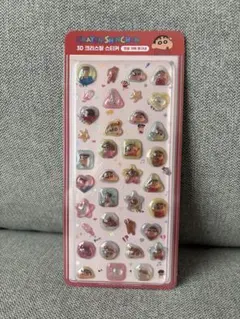 韓国限定 クレヨンしんちゃん 3D クリスタル ぷっくり シール 2種