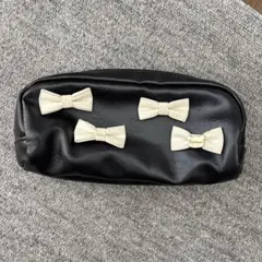 リラックマ ペンケース 筆箱 黒 ブラック リボン