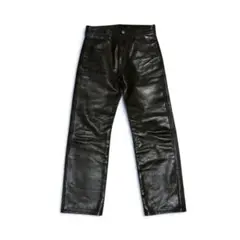 archive cow leather straight pants y2k
