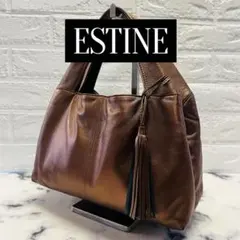 【ESTINE】エスティーヌ トート ハンドバッグ レザー メタリックブラウンのサムネイル