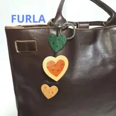 FURLA フルラ 本革 トートバッグ ハート キーホルダー チャーム ビジネスのサムネイル