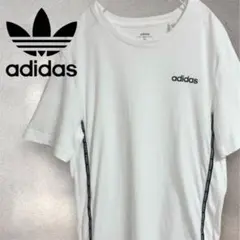 adidas ロゴ Tシャツ 白 L メンズ PAKAIAN サイドロゴデザイン