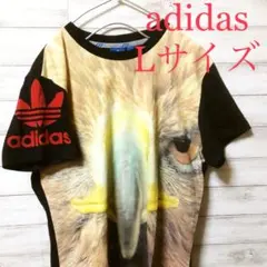 【激レア】【動物柄】 adidas 袖トレフォイルロゴ Tシャツ