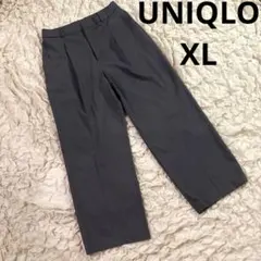 【新品】UNIQLO タックワイドパンツ　ワンタック　ブラウン　XL