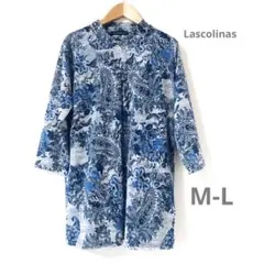 Lascolinas ラスコリナス チュニック 半袖 五分丈 ペイズリー柄