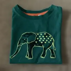 キッズ 半袖Tシャツ 象柄 グリーンのサムネイル