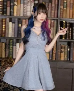 キャバドレス Tika ミニドレス キラキラストレッチ Aライン