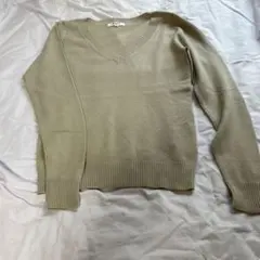 NATURAL BEAUTY BASIC ベージュ Vネックセーター M