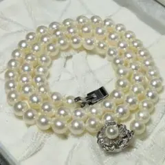 【照り強】SV あこや真珠 パールネックレス 6.8〜7.0mm パールホワイト