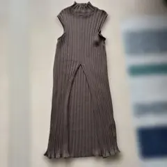 ZARA ノースリーブ ニットワンピース ブラウン M