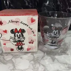 新品未使用　ミニーマウス ガラスグラス　同種ミッキー有