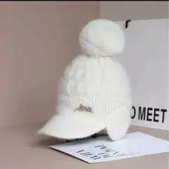 ニット帽 白