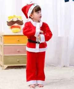 最終セールこども男女兼用サンタコスチューム４点セットサイズ9０クリスマス