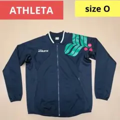 ATHLETA 長袖 裏地付 ジップ ジャケット　Oサイズ　ブラック　サッカー