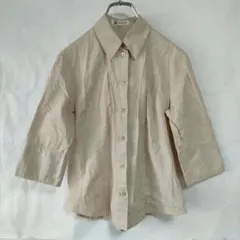 MICHEL KLEIN ミッシェルクラン　七分袖シャツ　綿素材　ベージュ　40