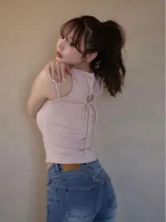 新品未使用☆andmary Heart point tops pink - メルカリ