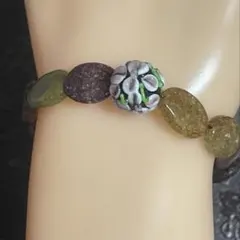 天然カラー ストロベリークォーツ 天然石ブレスレット 水晶　アクセサリー