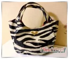 Think Bee!シンクビー♡ミスショッキング　ゼブラ柄トートバッグのサムネイル