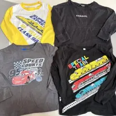 男の子　ロンT 長袖110まとめ売り　保育園着　使用感　車柄　新幹線　バースデイ