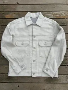 00,s OLD UNIQLOホワイトデニムジャケット2ndタイプ短丈Sサイズ