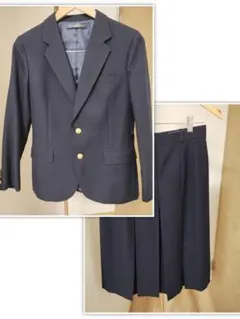 【美品】NEWYORKERネイビー ジャケットスカートセット　ウール100%