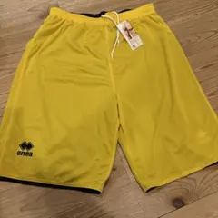 新品 errea ハーフパンツ 黒×黄 4XL メッシュ ショートパンツ