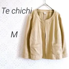 Te chichi テチチ　ノーカラージャケット M ベージュ　ホックあり